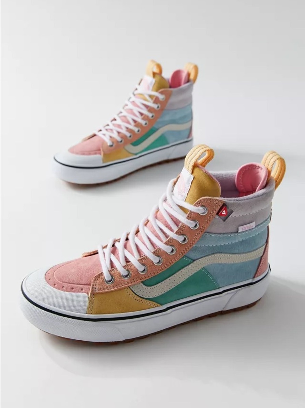 VANS water repellent Multicolor High-Top Sneakers - Pink, Yellow, Blue, Green